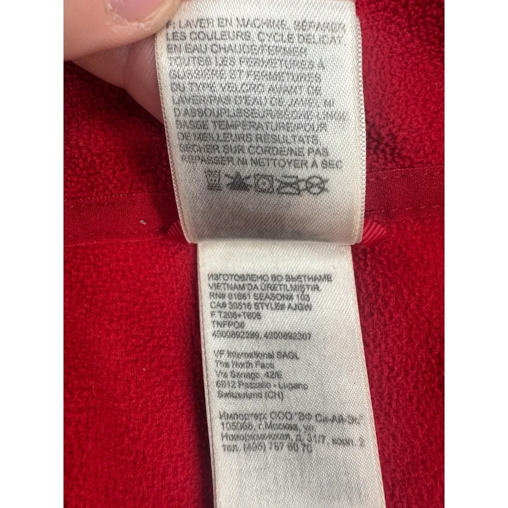 The North Face Polartec Classic Fleece Jacket Men XL Red 1/4 Zip Outdoor Thermal